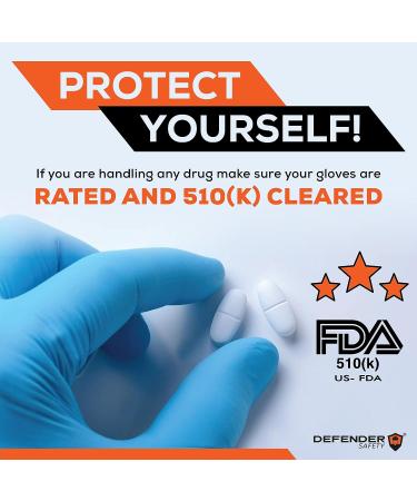 Defender Safety Nitrile Examination Gloves - Medical Grade, Chemo-rated, Powder Free, Blue - Large Box (100 Gloves) - Buy Online on SooperMarket.com
