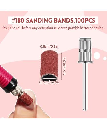 100 Pcs Sanding Bands for Nail Drill - Cuticle Removal, Smoothing Nails & Reshaping Tips - Buy Online on SooperMarket.com