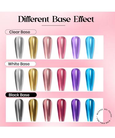 MIZHSE Nail Glitters Chrome Powder | Shiny Magic Mirror Effect | Soak off UV LED 10ml | DIY MJY007 - Buy Online on SooperMarket.com