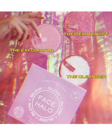 Face Halo Glow Skin Set - 3 Step Reusable Pads for Effective Cleansing, Exfoliation, and Glowing Skin - Buy Online on SooperMarket.com