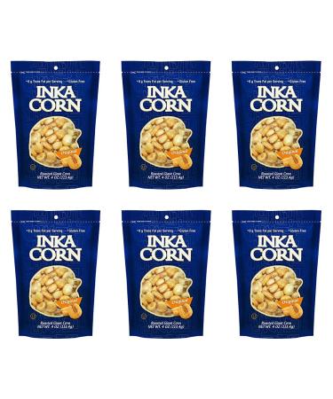 Inka Corn Nuts, Gluten Free Roasted Giant Corn, Original Flavor, 4-Ounce (Pack of 6) 4 Ounce (Pack of 6)