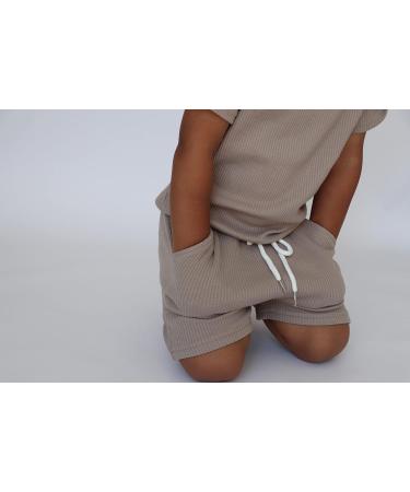DreamBuy Ribbed Pyjama 1-2 Years Taupe | Unisex Baby & Kids Loungewear | Men's and Women's Tracksuit - Buy Online on SooperMarket.com