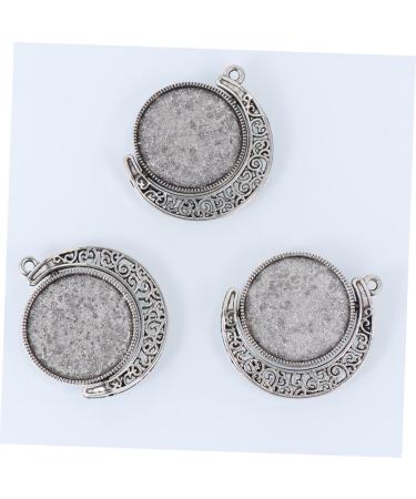 20 pcs Round Bezel Accessory with Pendants Trays Rotate Double-sided Pendant Trinket Keychain Alloy 2.5X2.5cmx2pcs As Shownx2pcs - Buy Online on SooperMarket.com