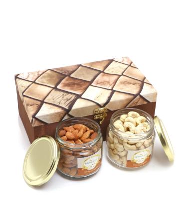 Jaiccha Ghasitaram Miracle Box of 2 Jars of Cashews and Almonds|Gift for Diwali Gifts Holi Rakhi Valentine Christmas Birthday Anniversary Her Him|