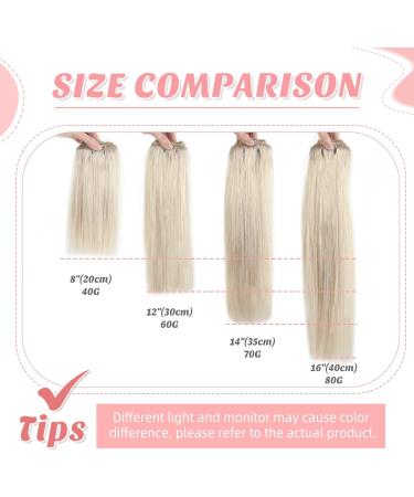 Vlasy Clip in Hair Extensions Human Hair 14 Inch Light Grey# - 7 Piece Seamless Thick Weft Real Hair Clips for Women -70g - Buy Online on SooperMarket.com