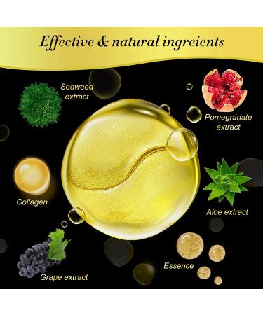 24K Gold Eye Masks - Collagen Under Eye Treatment Patches for Puffy Eyes, Dark Circles, Anti-Wrinkle - 30 Pairs - Buy Online on SooperMarket.com