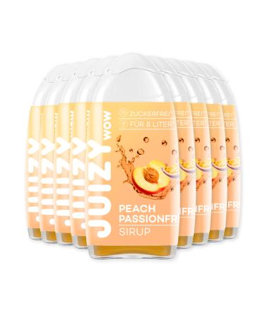 Juizy WoW syrup sugar -free |9 x 65ml Peach PassionFruit taste - 108l natural beverage syrup |Zero calories |Vegan 9er bundle |Beverage concentrate finished drink |More Juice - Less Calories Peach PassionFruit 9 x 65 ml