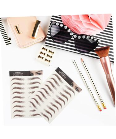 Baluue 9 Sheets Realistic Fake Eyebrows Eyebrow Stickers Waterproof Hairlike Eyebrows Brown - Buy Online on SooperMarket.com