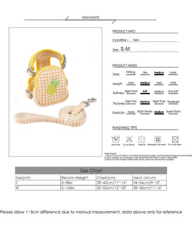Escape-Proof Cat Harness Set for Walking Adjustable cat traction rope with backpack Kitten Harness&Lead Set Outdoor Walking Vest for Cute Cats and Small Dogs Yellow S - Buy Online on SooperMarket.com