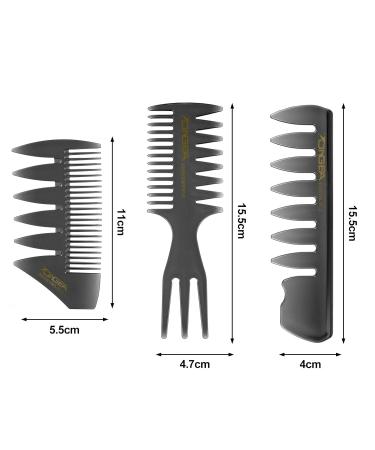 Phoetya 3pcs Professional Styling Comb Set | Retro Detangler Hairbrush for Men | Hair Care Accessories | Perfect for Long Hair & Showers - Buy Online on SooperMarket.com