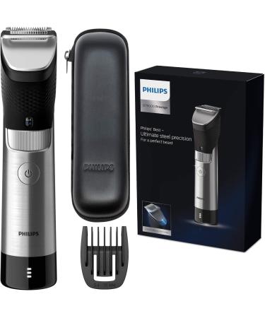 Philips Beard Trimmer Series 9000 with SteelPrecision technology including beard comb attachment and travel case (model BT9810/15)