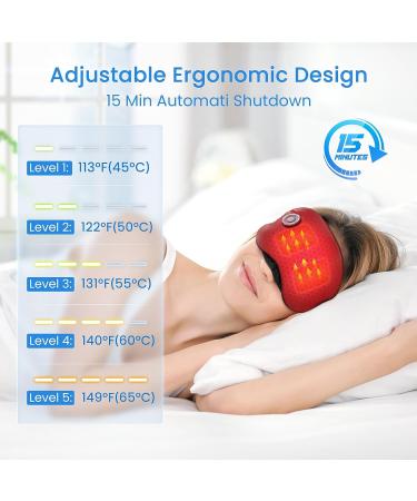 Heated Eye Mask for Dry Eyes - Cordless Electric USB Rechargeable Heating Pad for Stye Sinus MGD - Hot Therapy Compress for Men Women - Silk Sleep Mask - Black - Buy Online on SooperMarket.com