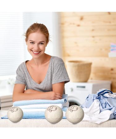 6Pack Wool Dryer Balls Reusable Reduces Clothing Wrinkles and Saves Drying Time Wool Balls Replaces Dryer Sheets Wool Balls for Dryer Laundry Balls for Dryer(#1) - Buy Online on SooperMarket.com