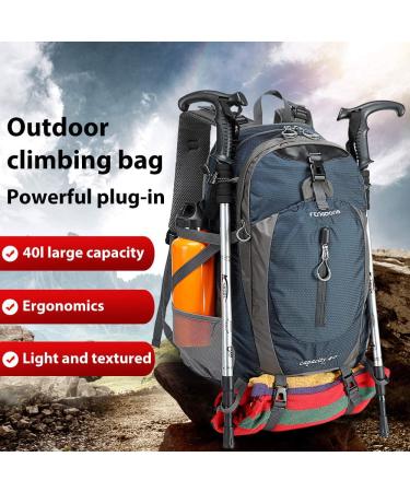 FENGDONG 40L Waterproof Lightweight Hiking Camping Travel Backpack Blue - Unisex - Buy Online on SooperMarket.com