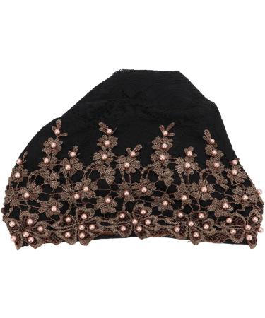 Soft Vintage Black Turban Head Wrap - Comfortable Embroidered Hair Turban for Everyday Use - Ideal Gift - Buy Online on SooperMarket.com