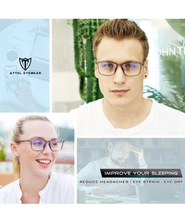 ATTCL Unisex Blue Light Filter Glasses - UV Protection Headache Relief No Prescription Needed - Model M Bl5577 Transparent + Grey - Buy Online on SooperMarket.com