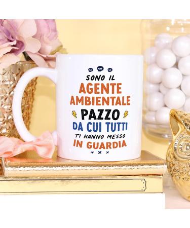 MUGFFINS Environmental Agent Man Mug - in Italian - Tutti ti Hanno messo in Guardia - Funny Gift for Colleagues - Ceramic 11oz Mug Agente Ambientale_masc - Buy Online on SooperMarket.com