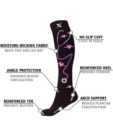 Compression Socks - 3 Pairs, Knee-High for Running, Athletics, Travel - Medical Grade, 2 Large-XL - Buy Online on SooperMarket.com