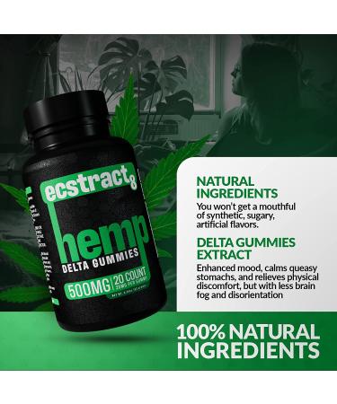 Hemp Gummies Delta Premium 500mg High Potency - 25 Fruity Gummy Bears for Stress Relief, Inflammation, Pain & Restful Sleep - Peach Bliss - Buy Online on SooperMarket.com