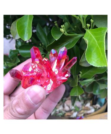 Natural Crystal Rough 1pcs Beautiful Rose Flame Aura Quartz Crystal Cluster Specimen