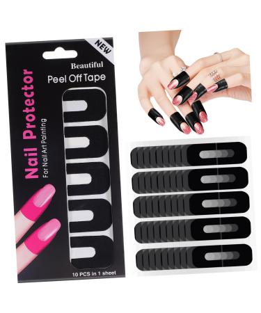 FRCOLOR 100 Sheets Nail Art Anti-Spill Stickers Nail Polish Nail Guards for Painting Nails Nail Protector for Gel Polish Nail Protector Stickers Nail Tape Tearable Adhesive Tape Silica Gel 3.00X2.50X0.10CM As Shown