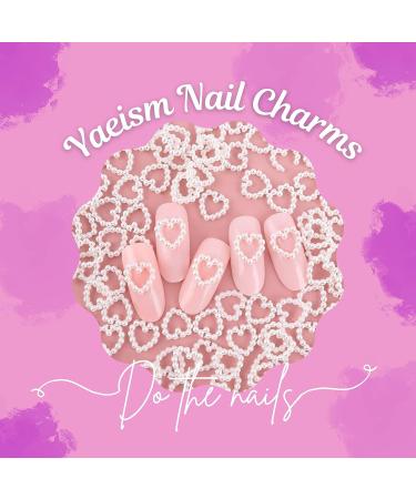 YAEISM 550Pcs Creamy White Pearl 3D Nail Charms - Assorted Shapes for Nail Art and Jewelry DIY - Buy Online on SooperMarket.com
