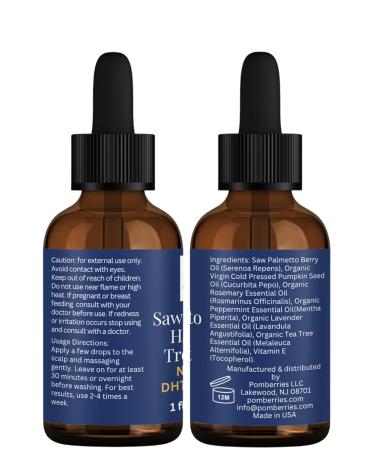 Saw Palmetto Hair Loss Treatment - Essential Oils for Hair Growth Strengthen Roots & Reduce Hair Loss - Buy Online on SooperMarket.com