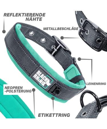 Black Rhino Comfort Collar - Super Soft Neoprene Dog Collar for All Breeds | Adjustable Reflective & Weatherproof (XL Aqua/Gray) - Buy Online on SooperMarket.com