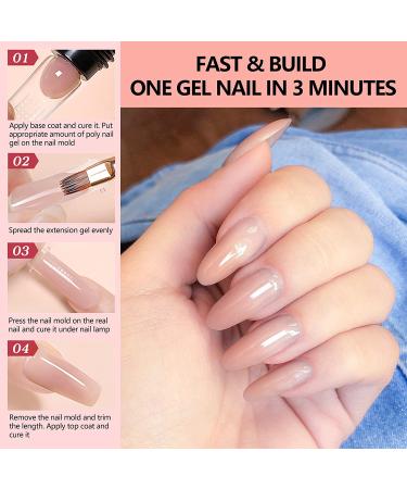 Complete Wakaniya Poly Nail Gel Kit with UV Lamp - 10 Colors for DIY French Ombre Nails - Buy Online on SooperMarket.com