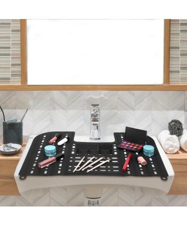 Foldable Sink Cover | Silicone Makeup Brush Cleaning Mat | Compact & Rollable Bathroom Sink Protector - Buy Online on SooperMarket.com