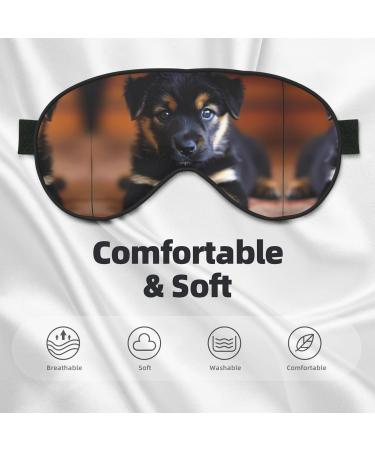 Puppies Dog Print Double-Sided Eye Mask | Soft Light Blocking Sleep Enhancer | International Shipping Available - Buy Online on SooperMarket.com