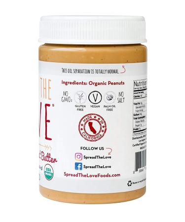 Spread The Love Organic Peanut Butter Naked 16 oz - Premium, Natural & Delicious - Buy Online on SooperMarket.com