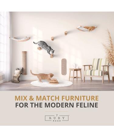 Ruby Road Cat Hammock Wall Mounted Shelf with Steps - Modern Cat Bed for Large Cats - Cat Furniture for Sleeping, Playing, Climbing, and Lounging - Buy Online on SooperMarket.com