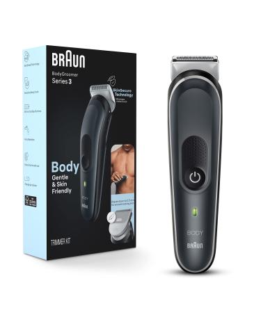 Braun Body Groomer Series 3 3340  Body Groomer for Men  for Chest  Armpits  Groin  Manscaping & More  Incl. 2 Combs for 1 mm - 3 mm Lengths  SkinSecure Technology for Gentle Use  Washable