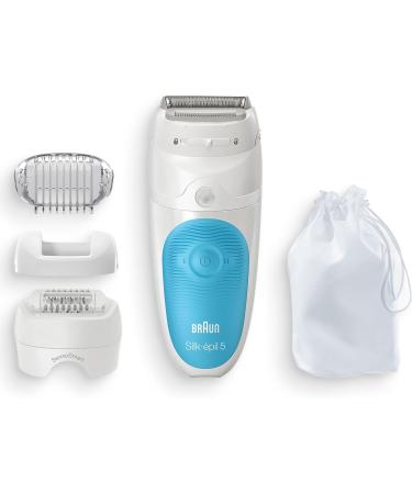 Buy Braun Silk- pil 5 Epilator for Women | Hair Removal & Shaving Attachment - 5-605 White/Turquoise - Fast International Shipping - Buy Online on SooperMarket.com