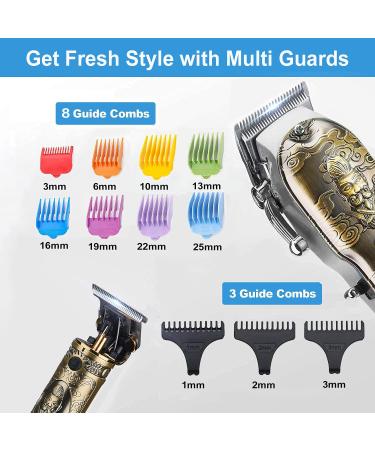 Suttik Men's Hair Clippers Set - Cordless Professional Trimmers with T-Blade & LED Display - Perfect Grooming Gift - Buy Online on SooperMarket.com