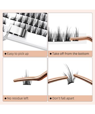 D Curl Cluster Lashes Kit - 14 Pairs / 196 PCS DIY Eyelash Extension Segments (Devil 02-D) - Buy Online on SooperMarket.com