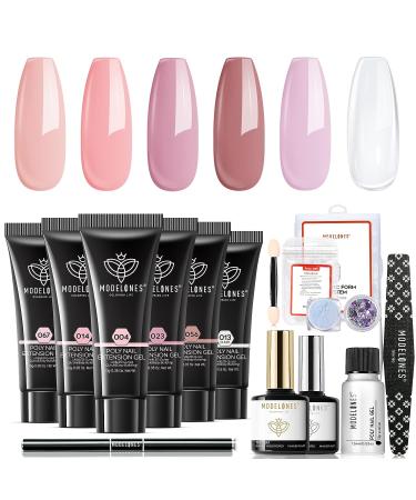 Modelones Poly Nail Gel Kit with 10PCS Nail Tips Clip - Professional Nail Extension Set - Buy Online on SooperMarket.com