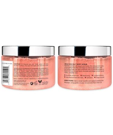 Pranatural Dead Sea Body Peeling Salt 500g - Moisturizing & Nourishing Vegan Paraben-Free - Peaches & Honey - Buy Online on SooperMarket.com