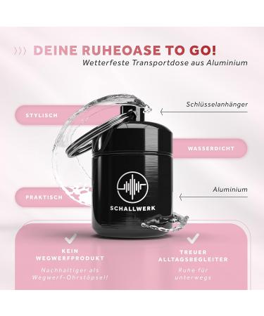 Buy Schallwerk Women+ Noise-Dampening Earplugs - Transparent Earplugs for Music Festivals Work & Learning - Compact Aluminum Case - Pink Filter - Buy Online on SooperMarket.com