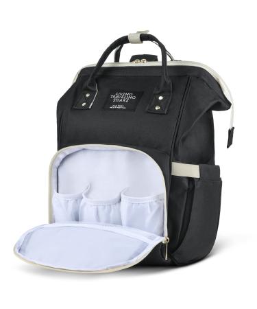 Vicloon Baby diaper backpack diaper bag diaper bag backpack with baby bottle bag multifunctional large capacity baby bag travel bag baby bags for mom and dad - white white