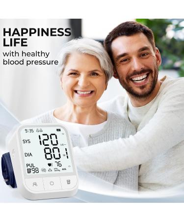 AOJOO Automatic Upper Arm Blood Pressure Monitor with Large LCD Display - Adjustable Digital BP Cuff Kit - 198 Sets Memory - Storage Bag, White - Buy Online on SooperMarket.com