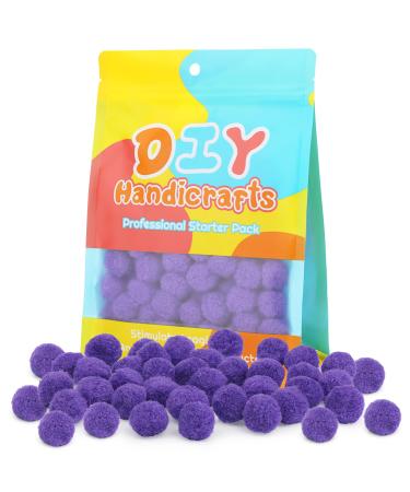 150 PCS Pom Poms  Purple Crafts Pom Poms  1 Inch Craft Pom Poms  Puff Balls for Crafts  Pom Poms Arts and Crafts  Pom Pom Balls for DIY Creative Crafts Decorations (Purple)