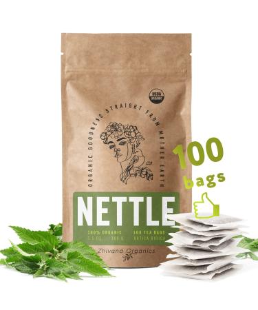 Stinging Nettle Tea Organic - Nettles, Stinging Nettle Leaf, Ortiga Verde Organica, Urtica Tea, Joint, Blood Sugar, Allergy Tea - 100 Nettle Tea Bags