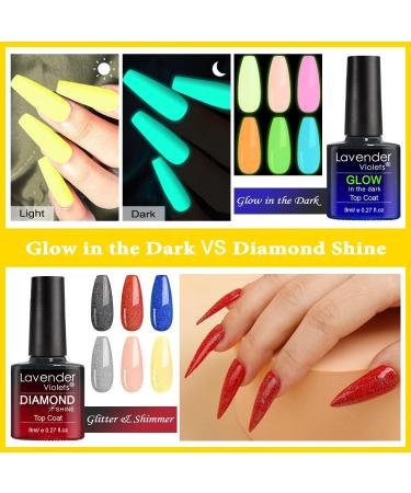 Lavender Violets 42 Piece Gel Nail Polish Set with Fluorescent Finish - UV/LED Soak-Off Formula - Includes Glossy, Matte, Diamond, and Glow in the Dark Top Coats - Full Range Shades - C955 Sunflowers - Buy Online on SooperMarket.com
