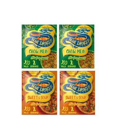 Cooking Sauce Bundle Containing Blue Dragon Stir-Fry Chow Mein 120g 2pk & Sweet & Sour 120g 2pk (4 Pack)