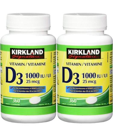 Kirkland signature Vitamin D3 1000 IU Tablets (2 X 360) 720 Count - Buy Online on SooperMarket.com