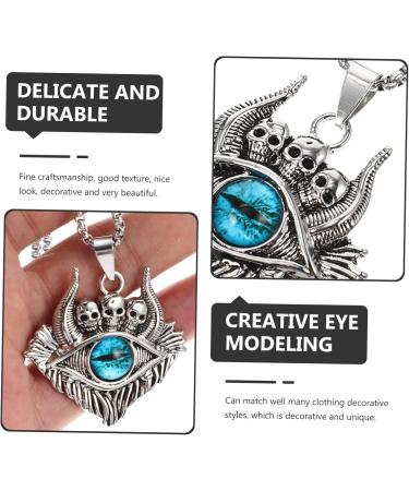 EXCEART Devil Eye Necklace Skull Necklace Ladies Men's Evil Eye Clavicle Chain Steampunk Necklace Women Clavicle Pendant Necklace Decor Stainless Steel Neck Chain Metal Man - Buy Online on SooperMarket.com