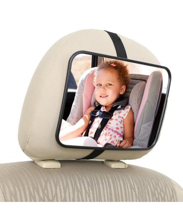 JOBi Baby Rear View Car Mirror for Your Backseat Baby Car Mirror 100% Shatterproof Essentials for Newborn - Drive Safe and Monitor Your Child with peace of mind