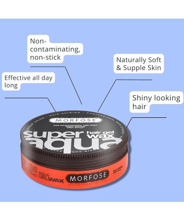 Morfose Hair Gel Wax (175 ml) - Super Aqua | Buy 2-Pack for Strong Hold & Shine - International Shipping Available - Buy Online on SooperMarket.com